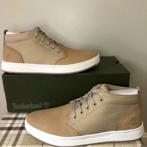 Timberland Men's Tan Beige High-Top Sneakers